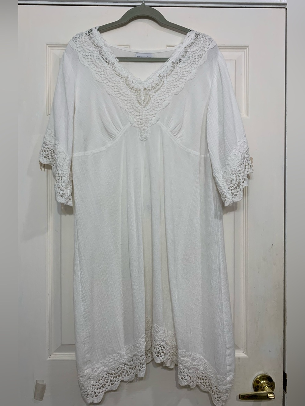 Soft Surroundings White Medium Lounge Boho Dress. 3588